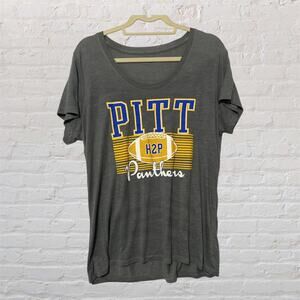 Pitt Panthers H2P Gray Short Sleeve Round Neck Lightweight Tee Size XXL Slim